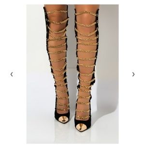 Azalea wang CHAIN ME DOWN TO HELL STILETTO BOOT